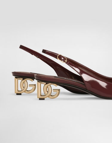 Аксесуари Dolce & Gabbana Dolce & Gabbana Patent Leather Slingbacks Бордовий | CG0913A103780342, 3