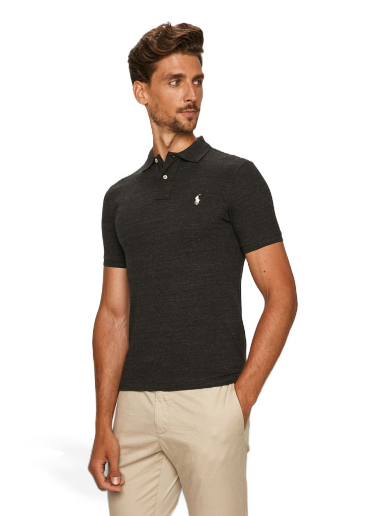 Сорочка поло Polo by Ralph Lauren Custom Fit Polo чорний | 710536856031