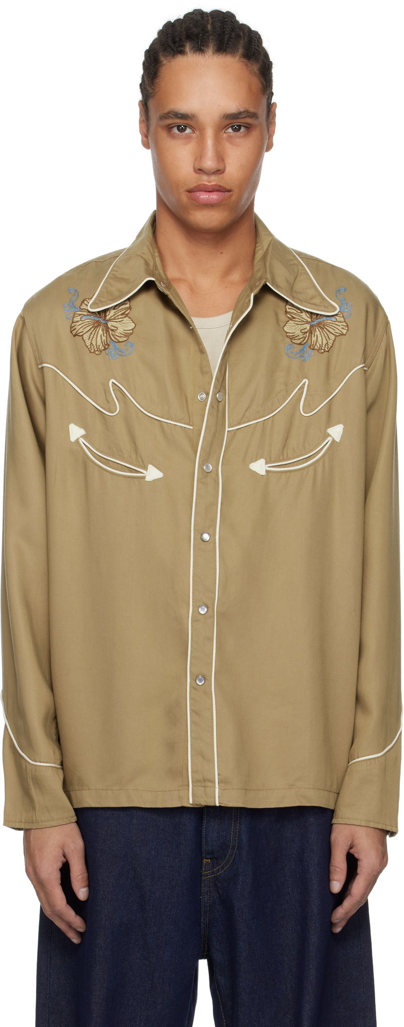 Сорочка Nudie Jeans Nudie Jeans Gonzo Cowboy Flower Shirt Коричневий | 140885