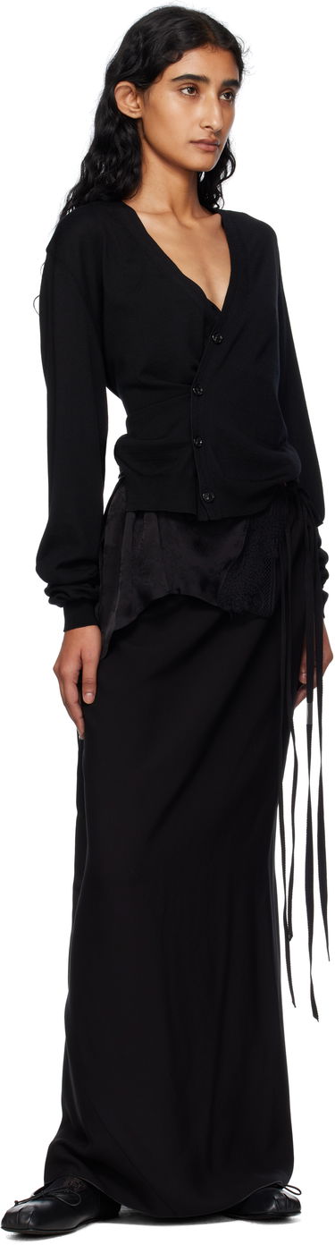 Cветр Ann Demeulemeester Ann Demeulemeester Zofia Asymmetric Spliced Cardigan чорний | 2510-W-KN18-KN056-099, 3