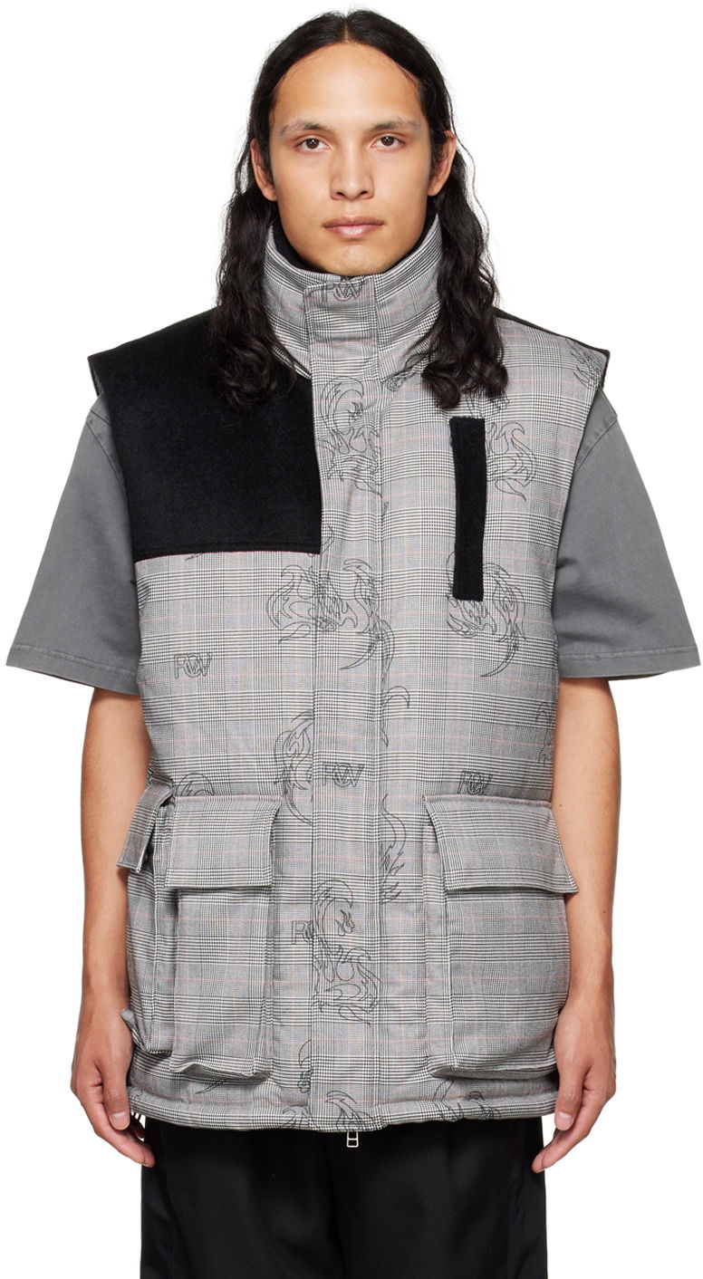 Жилет Feng Chen Wang Feng Chen Wang Printed Down Vest Сірий | FUF14VS02