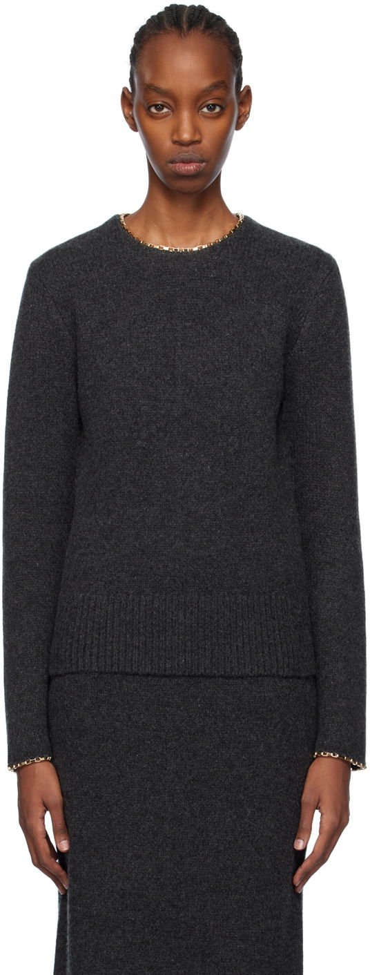 Cветр TOTEME TOTEME Chain-Edge Sweater Сірий | 241-WRT1015-YA0004