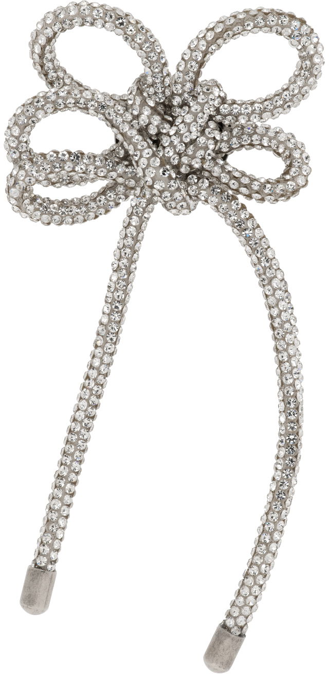 Сережки Acne Studios Crystal Cord Single Clip-On Earring Сірий | C50427-