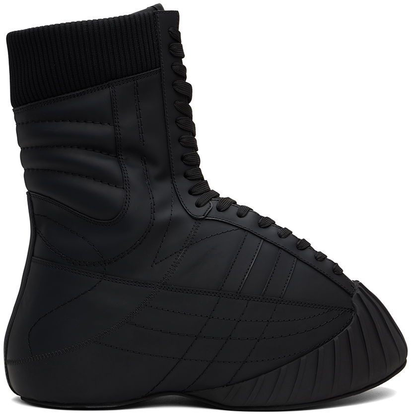 Одяг Balmain Balmain B-Cloud Rubberized Leather Boots чорний | DM0TA364LZLT