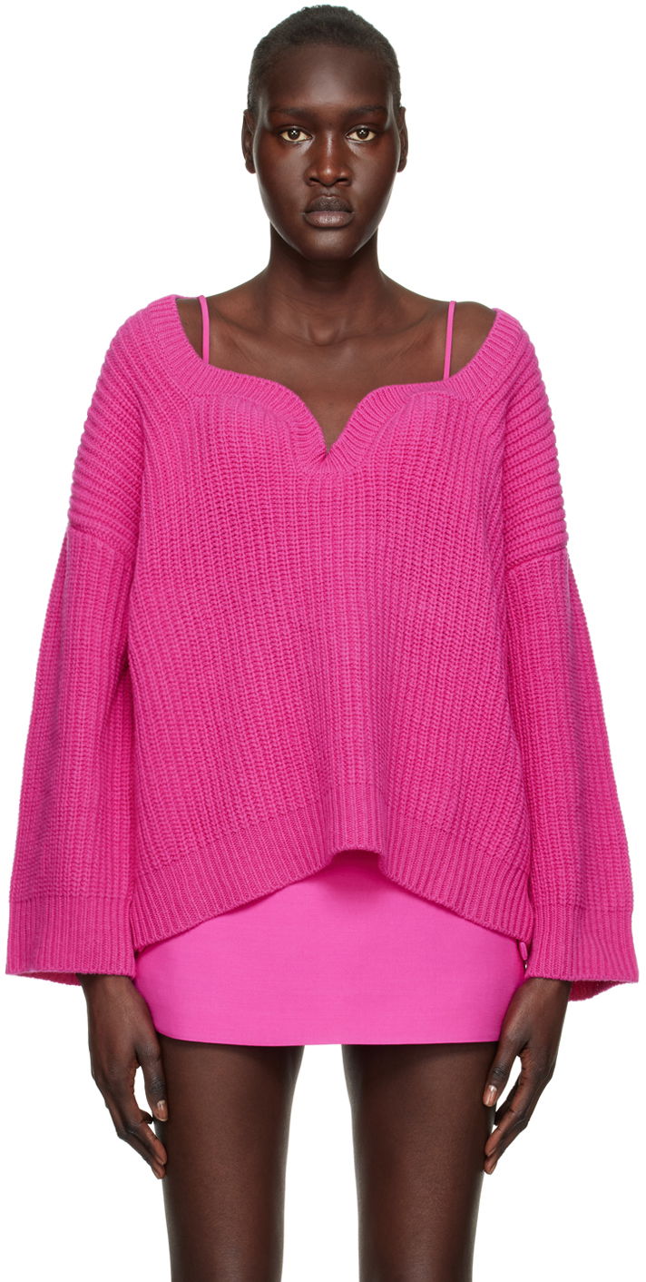 Cветр Valentino Sweetheart Neck Knitted Sweater Рожевий | 1B0KC40Q7KC