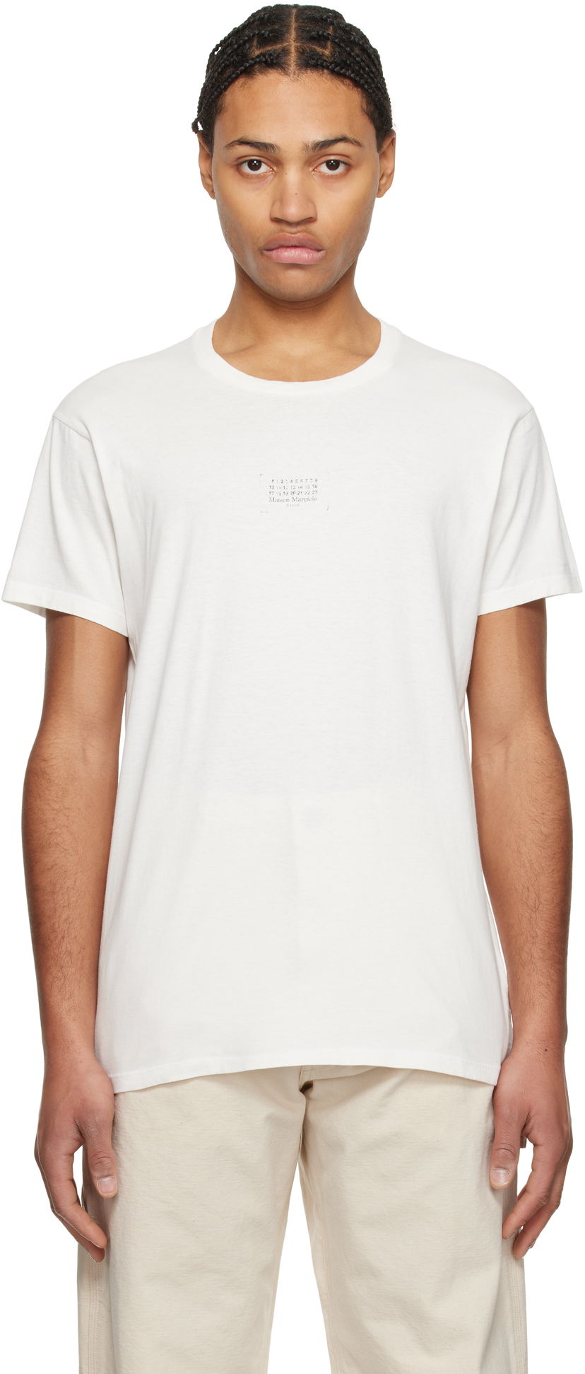 Футболка Maison Margiela Maison Margiela Stamp Logo T-Shirt білий | S50GC0706 S24575