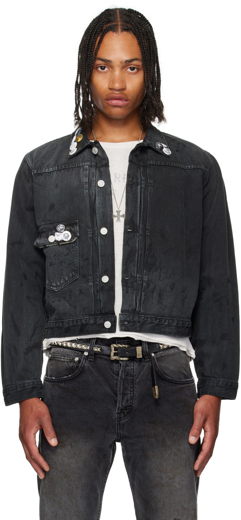Куртка Enfants Riches Déprimés Enfants Riches Déprimés Type VII Pin Assemblage Denim Jacket чорний | 030-524