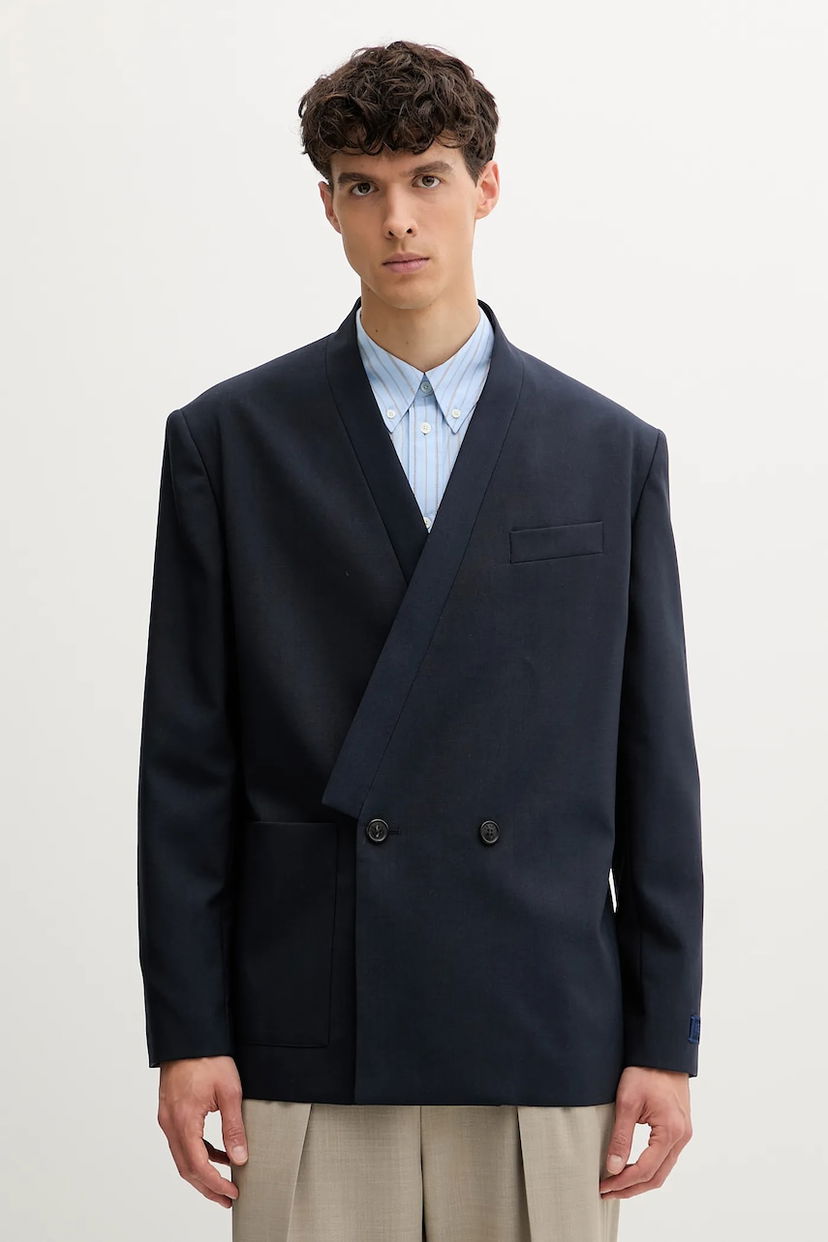 Куртка KENZO Kenzo Double-Breasted Wool Blazer темно-синій | FE65VE1309GE
