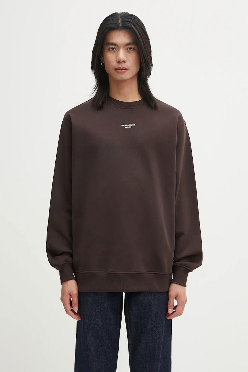 Світшоти Drôle de Monsieur Drôle de Monsieur Le Sweatshirt Slogan Classique Коричневий | I.SW148.CO127