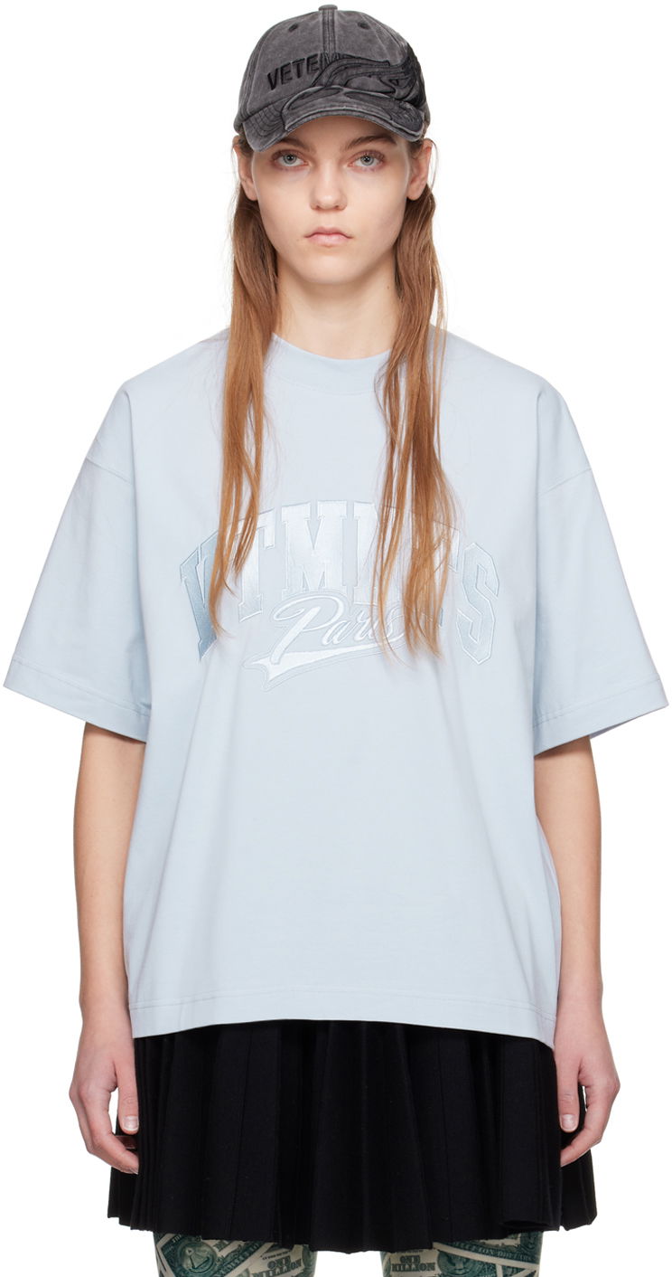 Футболка VETEMENTS VTMNTS Embroidered Logo T-Shirt Синій | VL20TR280L