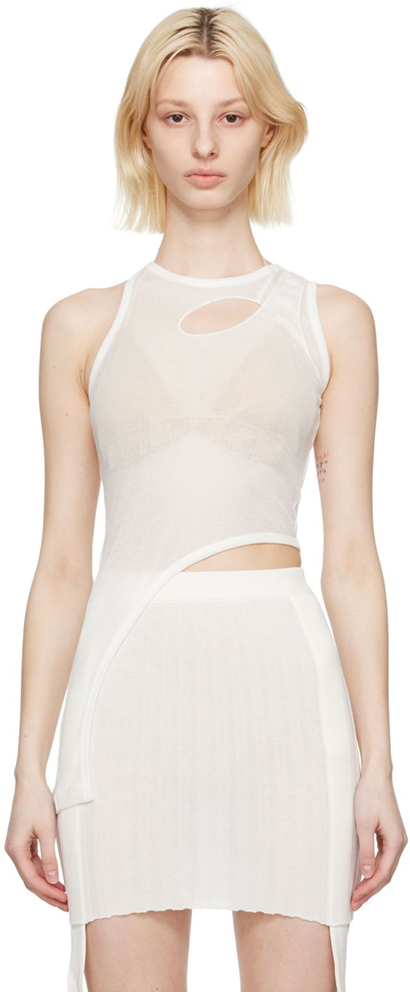 Безрукавка Dion Lee Bone Merrow Asymmetrical Tank Top білий | C3133S23