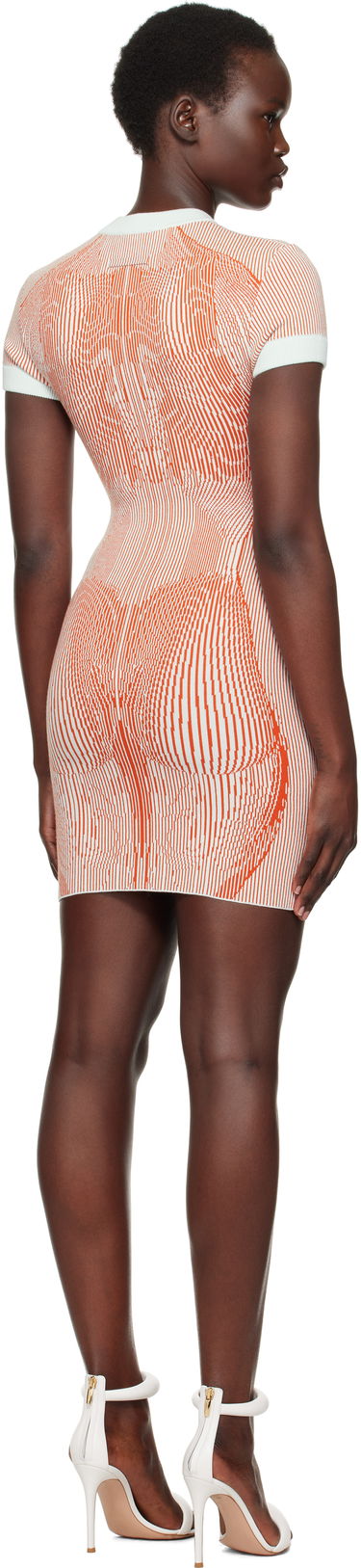 плаття Jean Paul Gaultier Jean Paul Gaultier 'The Morphing Pinstripes Jacquard' Minidress Помаранчевий | 25/33-F-RO374-M084-4215, 2