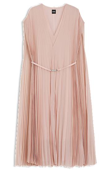 плаття BOSS Pleated Chiffon Overlay Dress with Belt Рожевий | 50548050