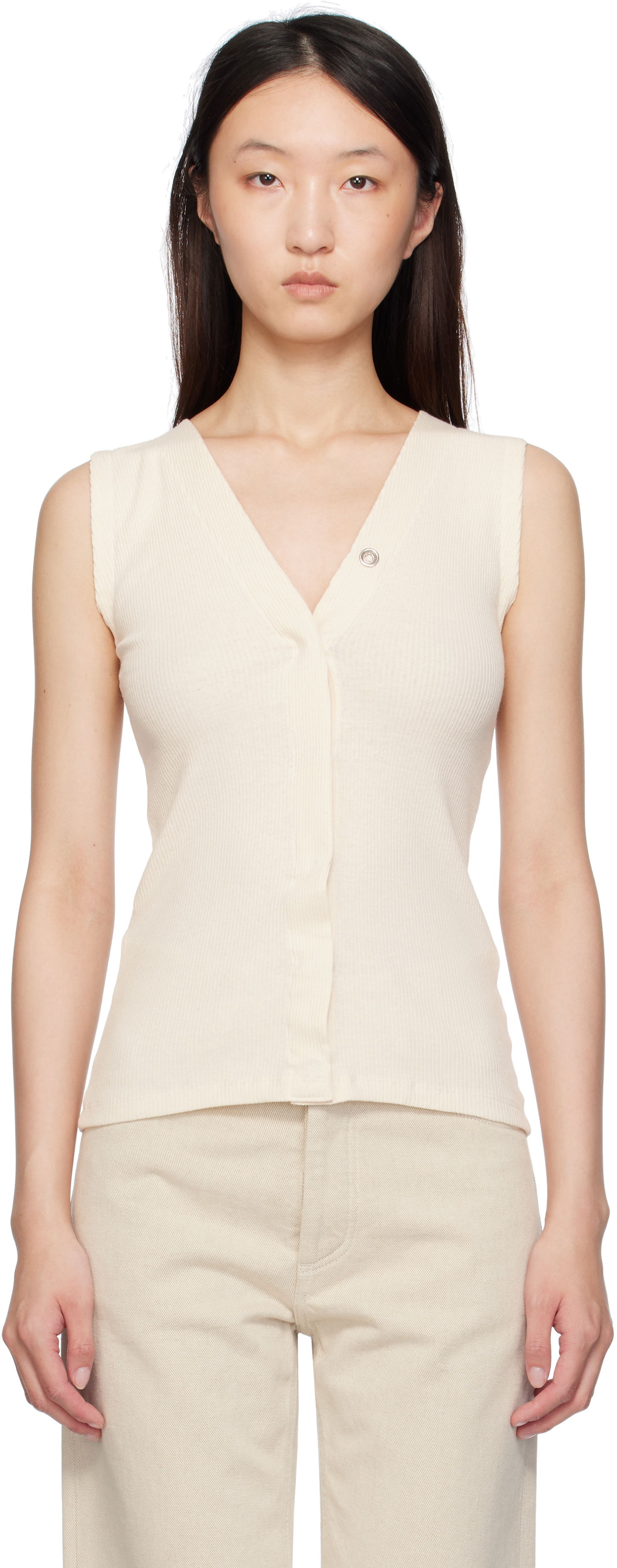 Безрукавка Baserange Baserange Tav Snap Tank Top білий | TOTVS-RC-SU25, 0