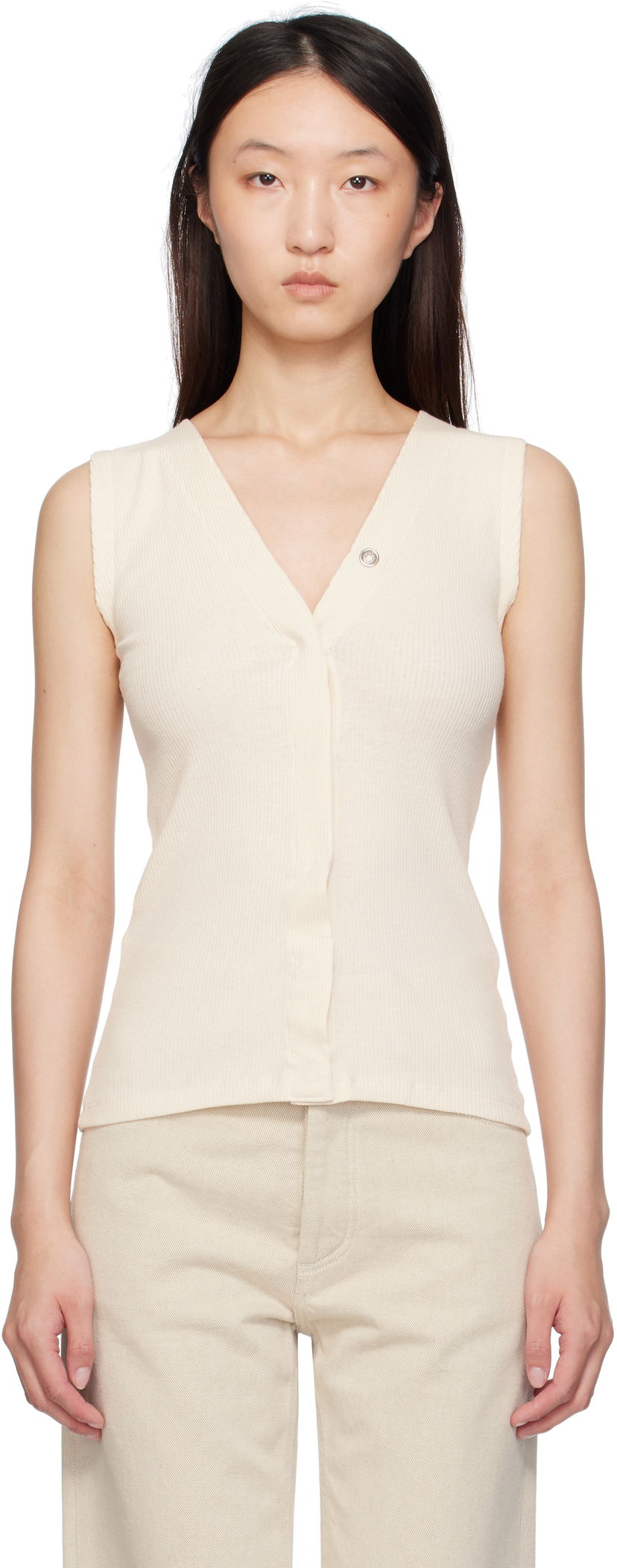 Безрукавка Baserange Baserange Tav Snap Tank Top білий | TOTVS-RC-SU25