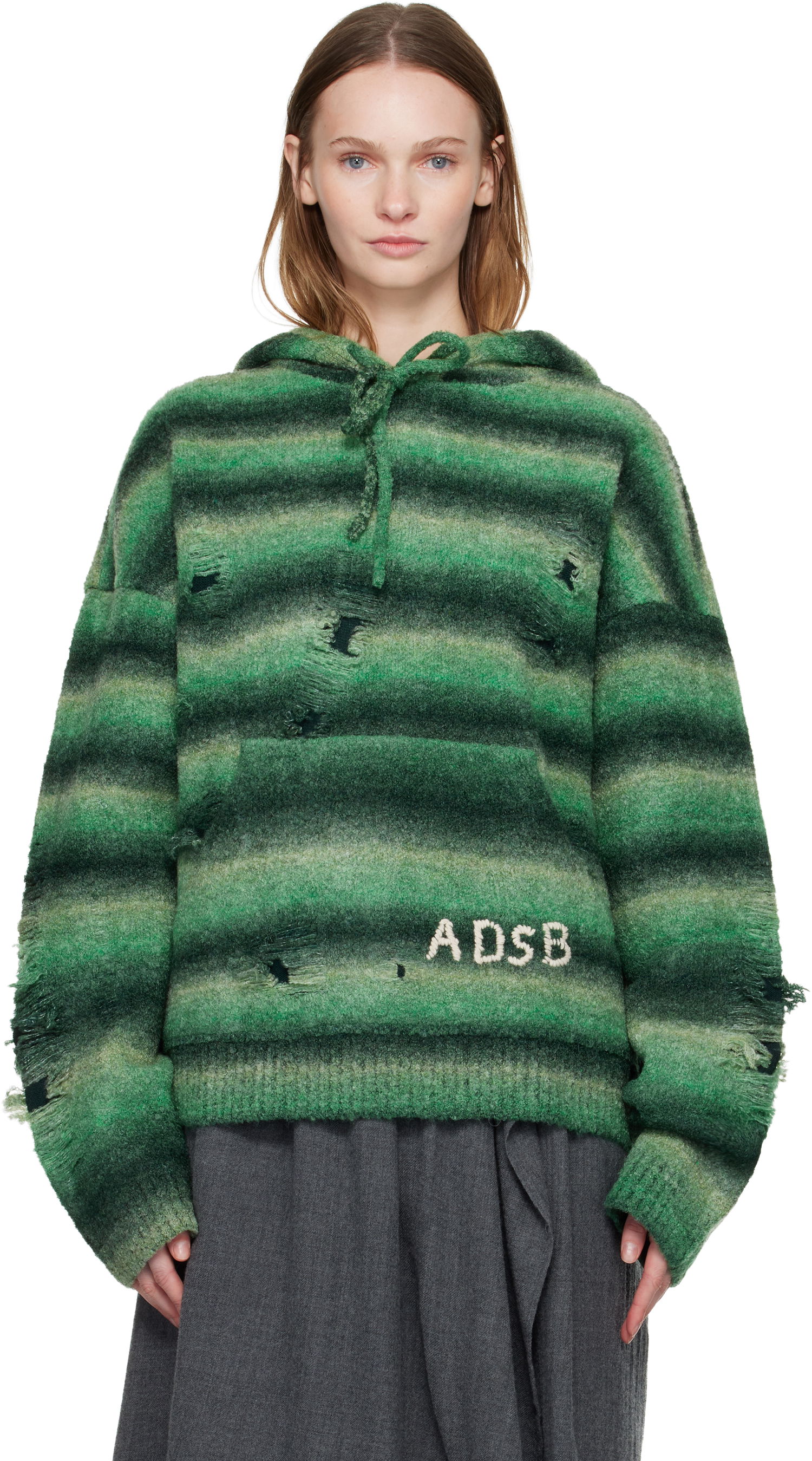 Світшоти Andersson Bell Gradient Distressed Hoodie Зелений | atb1391u, 0