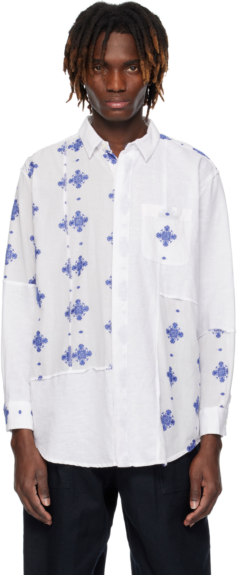 Сорочка Engineered Garments Engineered Garments Short Collar Shirt білий | 25S1A017