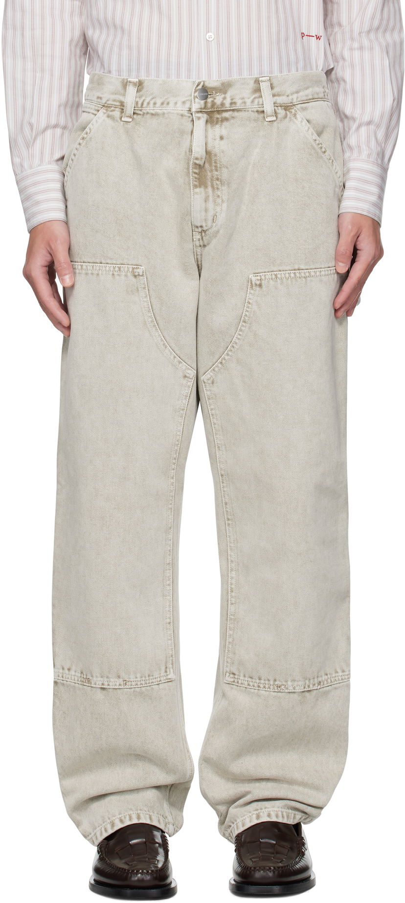 Джинси Carhartt WIP Carhartt WIP Double Knee Jeans бежевий | I035825