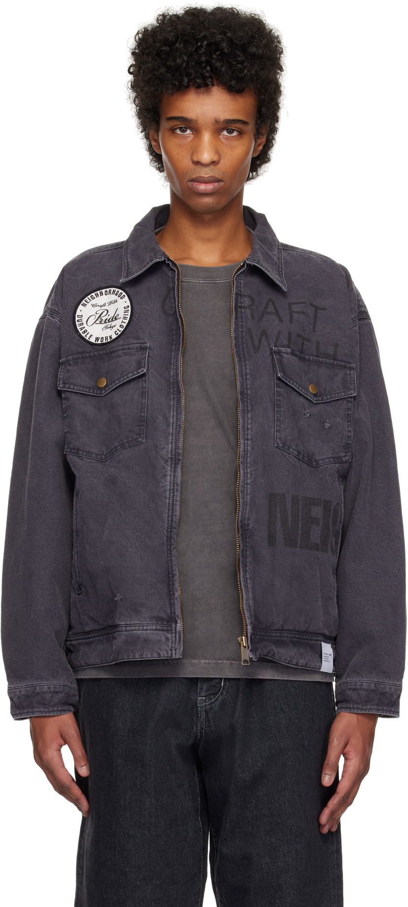 Куртка Neighborhood Neighborhood Duck Work Jacket Сірий | 242UTNH-JKM02
