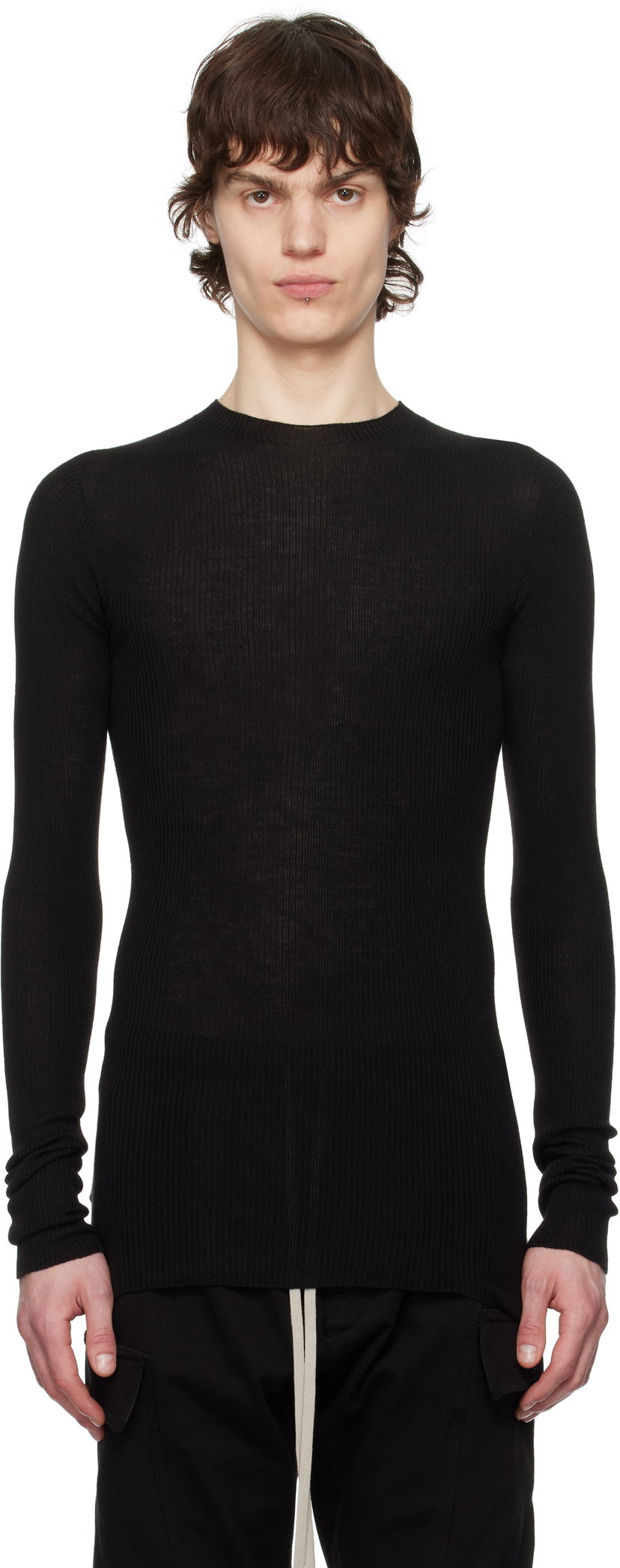 Cветр Rick Owens Rick Owens Hollywood Ribbed Sweater чорний | RU01E5637 RIBM