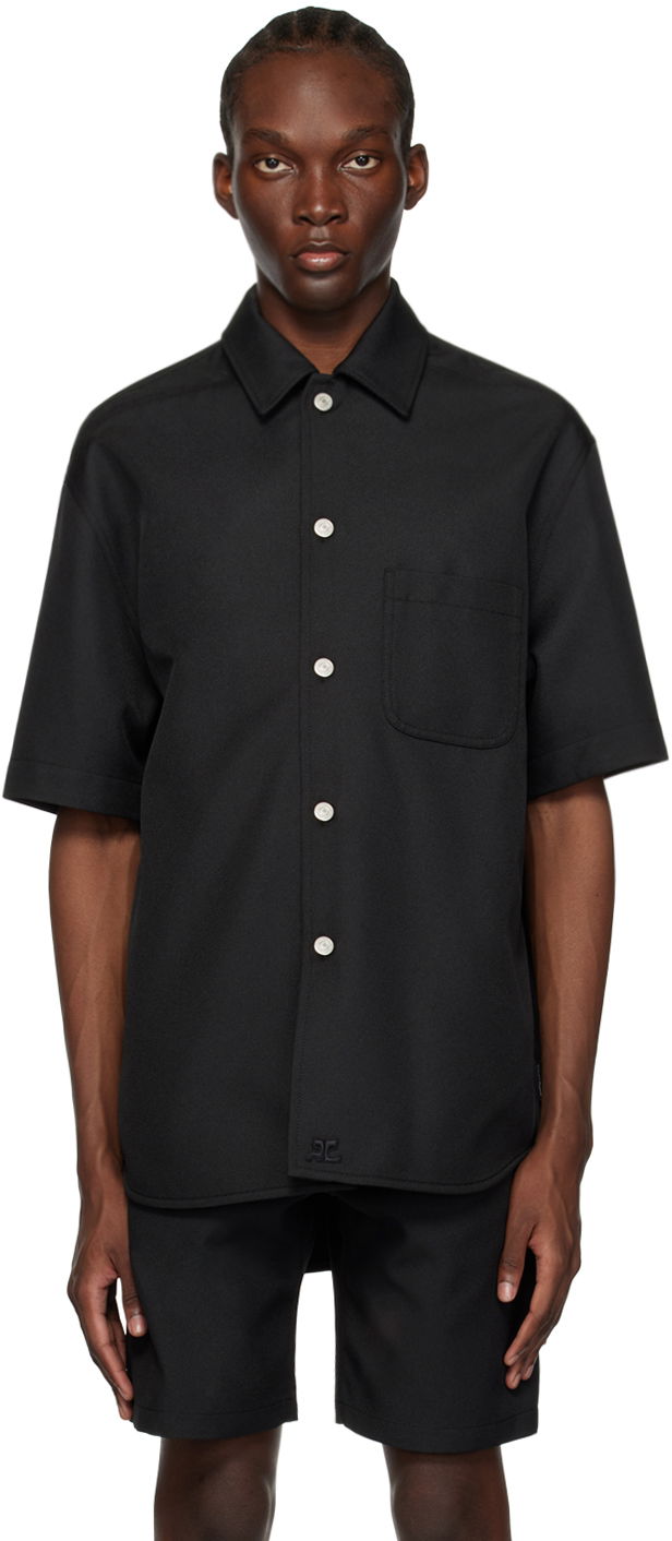 Сорочка Courrèges Short Sleeve Button-Up Shirt чорний | 123CCH023PL0056