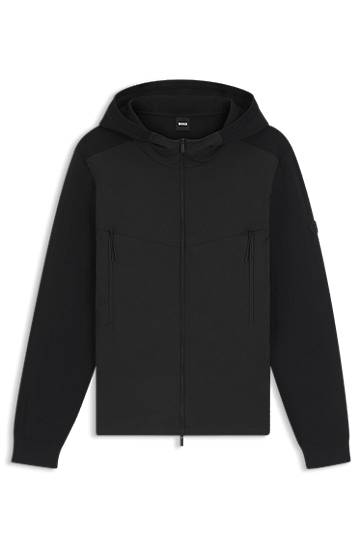 Куртка BOSS Regular-fit hooded jacket with weather protection чорний | 50544686