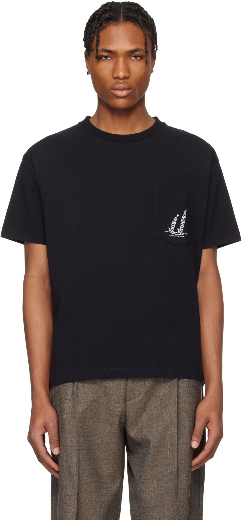 Футболка Bode Bode 'Recreation' Sails Pocket Tee чорний | MRS25CS052