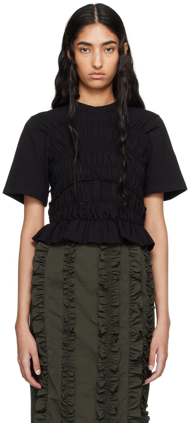 Футболка Cecilie Bahnsen Smocked T-Shirt чорний | 2.24RTW11003 OASIS TOP