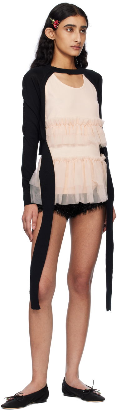 Cветр Simone Rocha Simone Rocha Cropped Cut-Out Cardigan чорний | KMK20 0647, 4