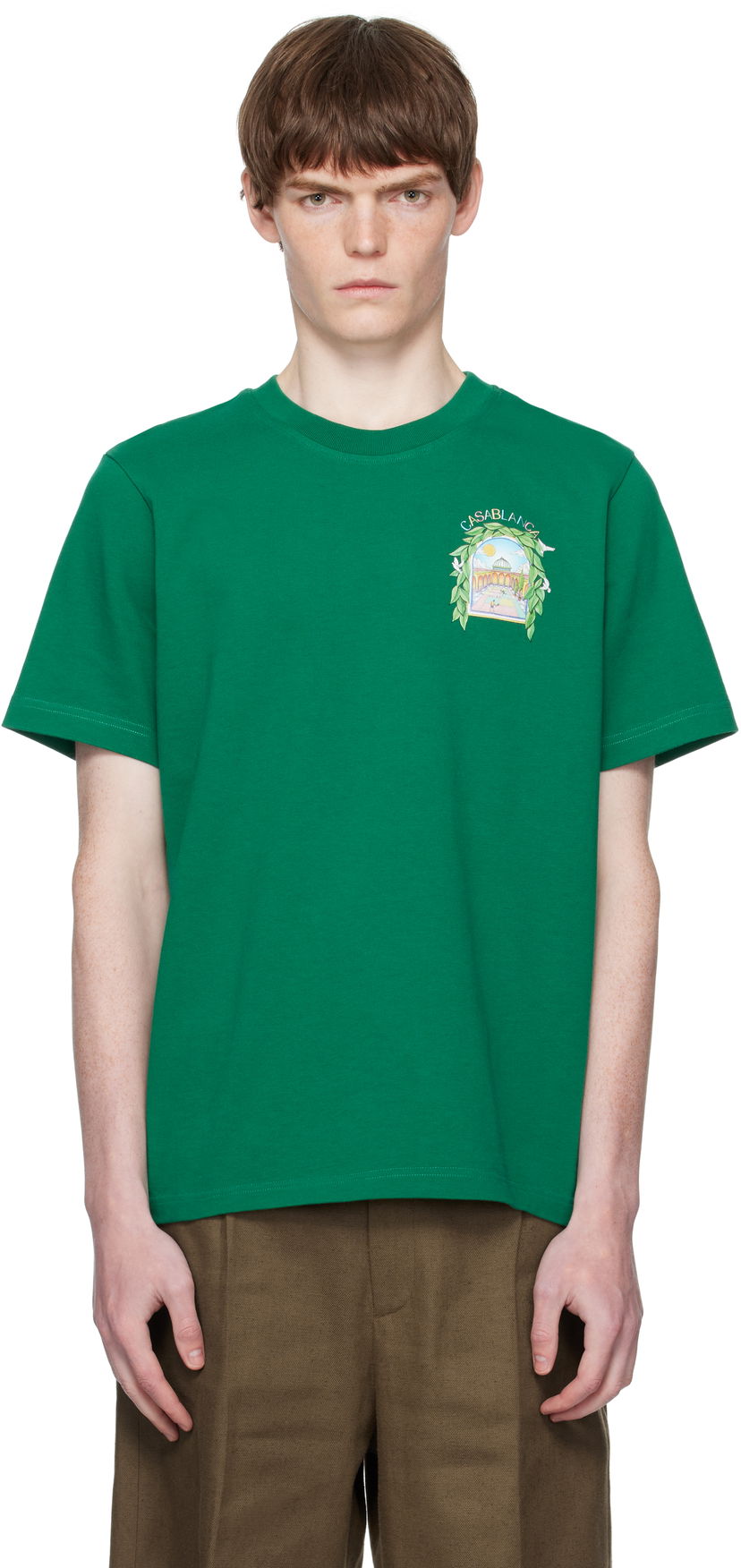Футболка Casablanca Casablanca L'Arche De Tennis T-Shirt Зелений | MPF25-JTS-001-17-EX-FLANNELS