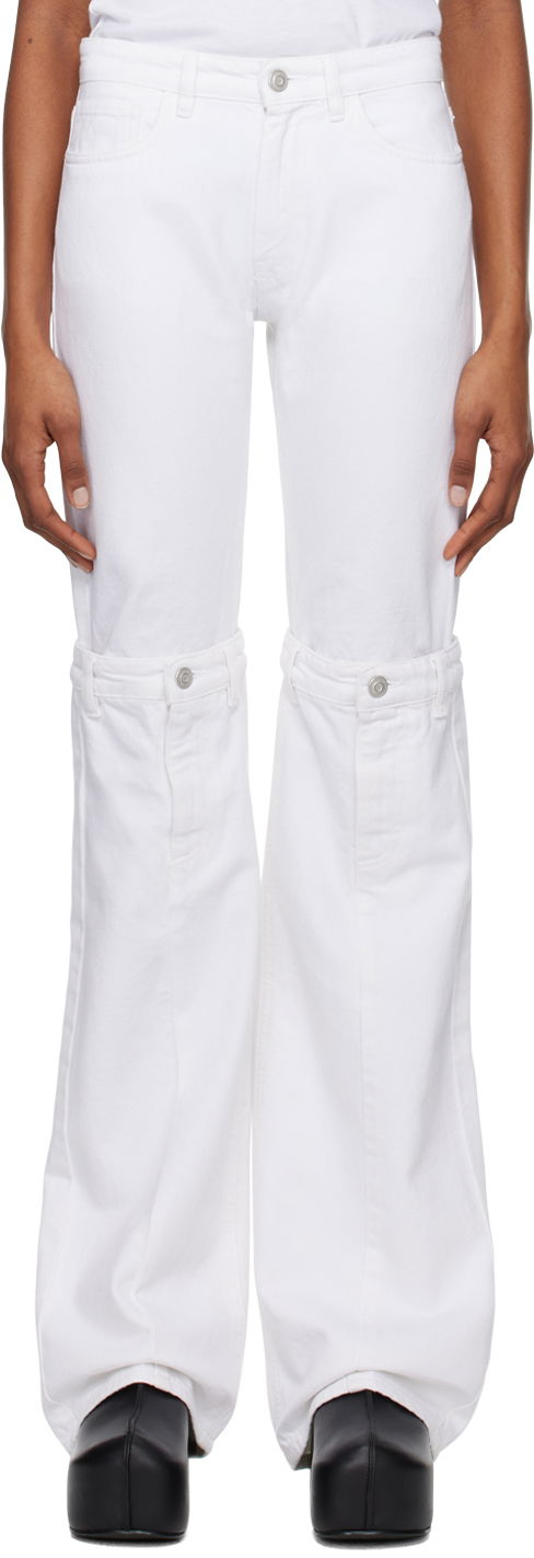 Джинси Coperni Open Knee Jeans білий | COPP55251