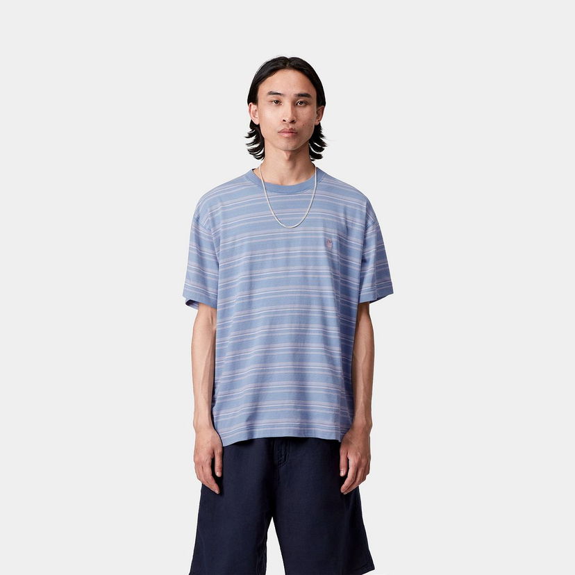 Футболка Carhartt WIP Carhartt WIP Brodine Stripe Short Sleeve T-Shirt Синій | I035168_6