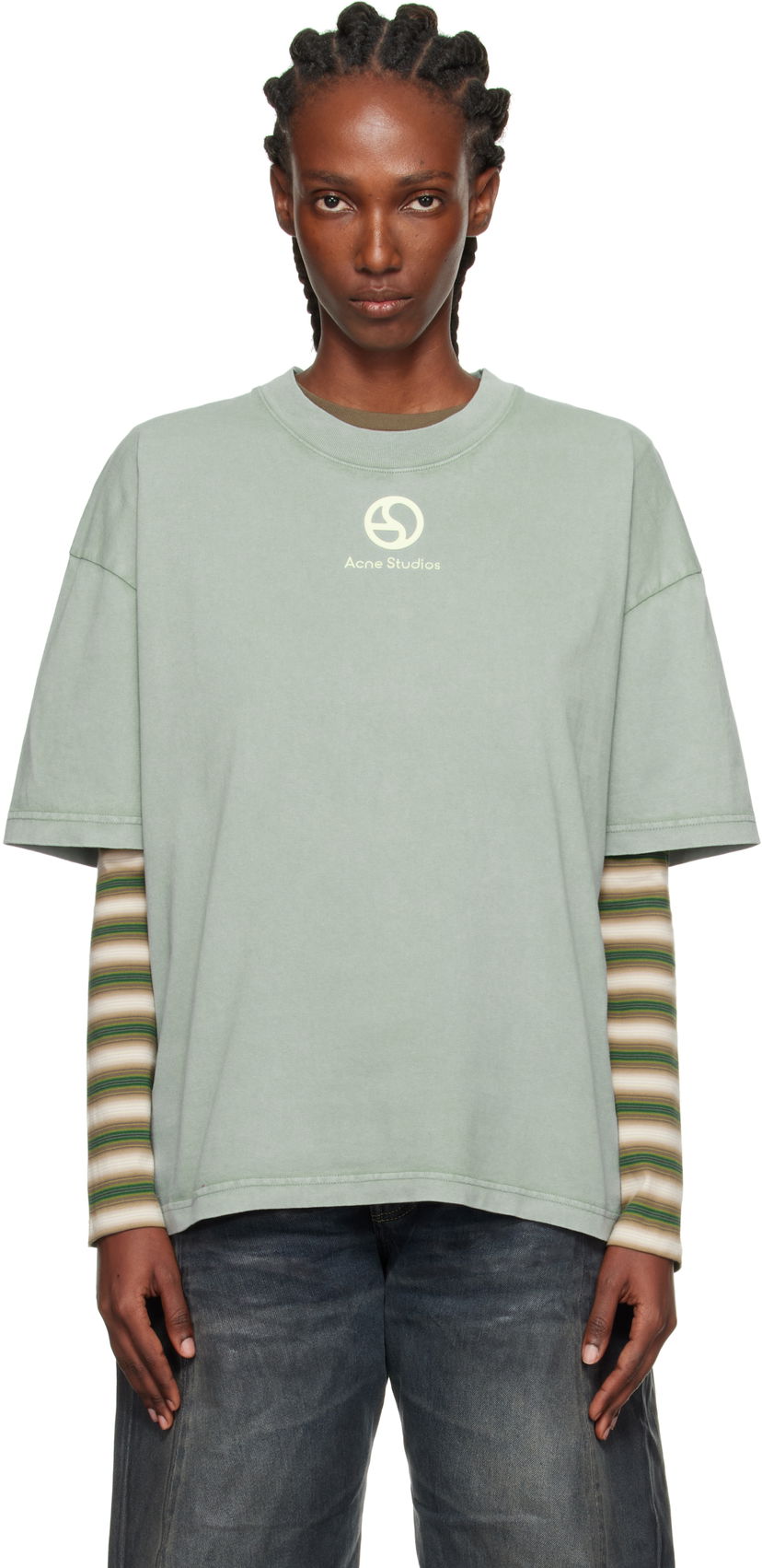 Футболка Acne Studios Acne Studios Logo T-Shirt Зелений | CL0360-