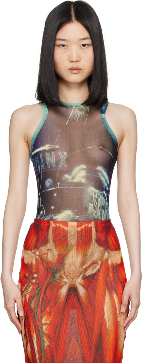 Боді Jean Paul Gaultier Gaultier 'The Pigalle' Printed Bodysuit Синій | 24/30-F-BD044-T552-59560100