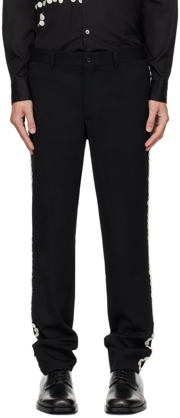 Штани Comme des Garçons Homme Plus Black Button Trousers чорний | PN-P019-051