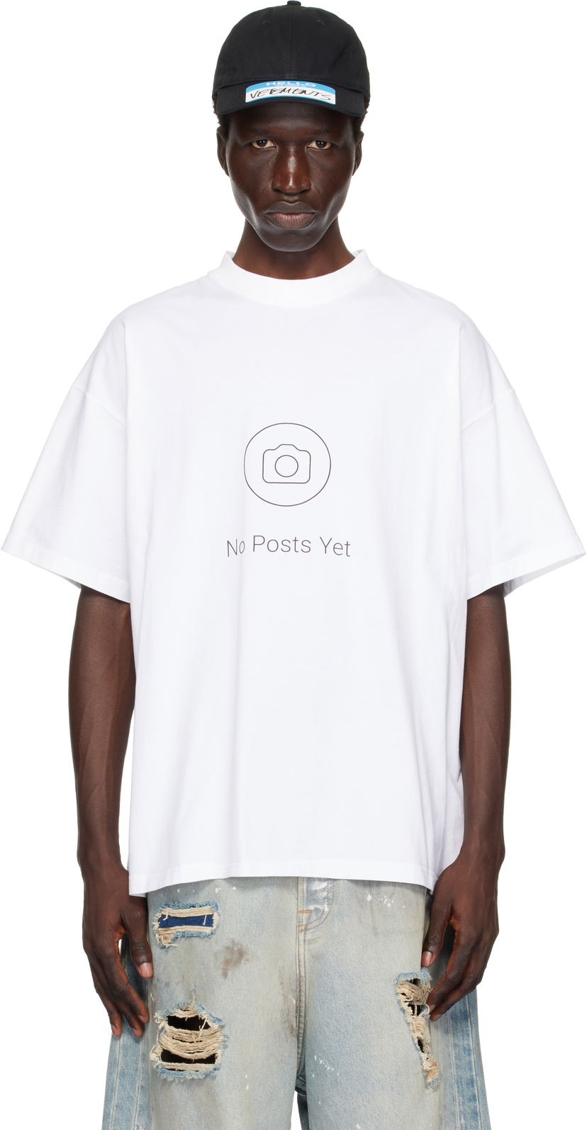 Футболка VETEMENTS 'No Posts' Graphic Print Regular T-Shirt білий | UA66TR730W