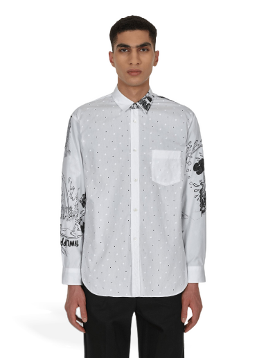 Сорочка Comme des Garçons Christian Marclay Printed Shirt білий | FI-B053 1