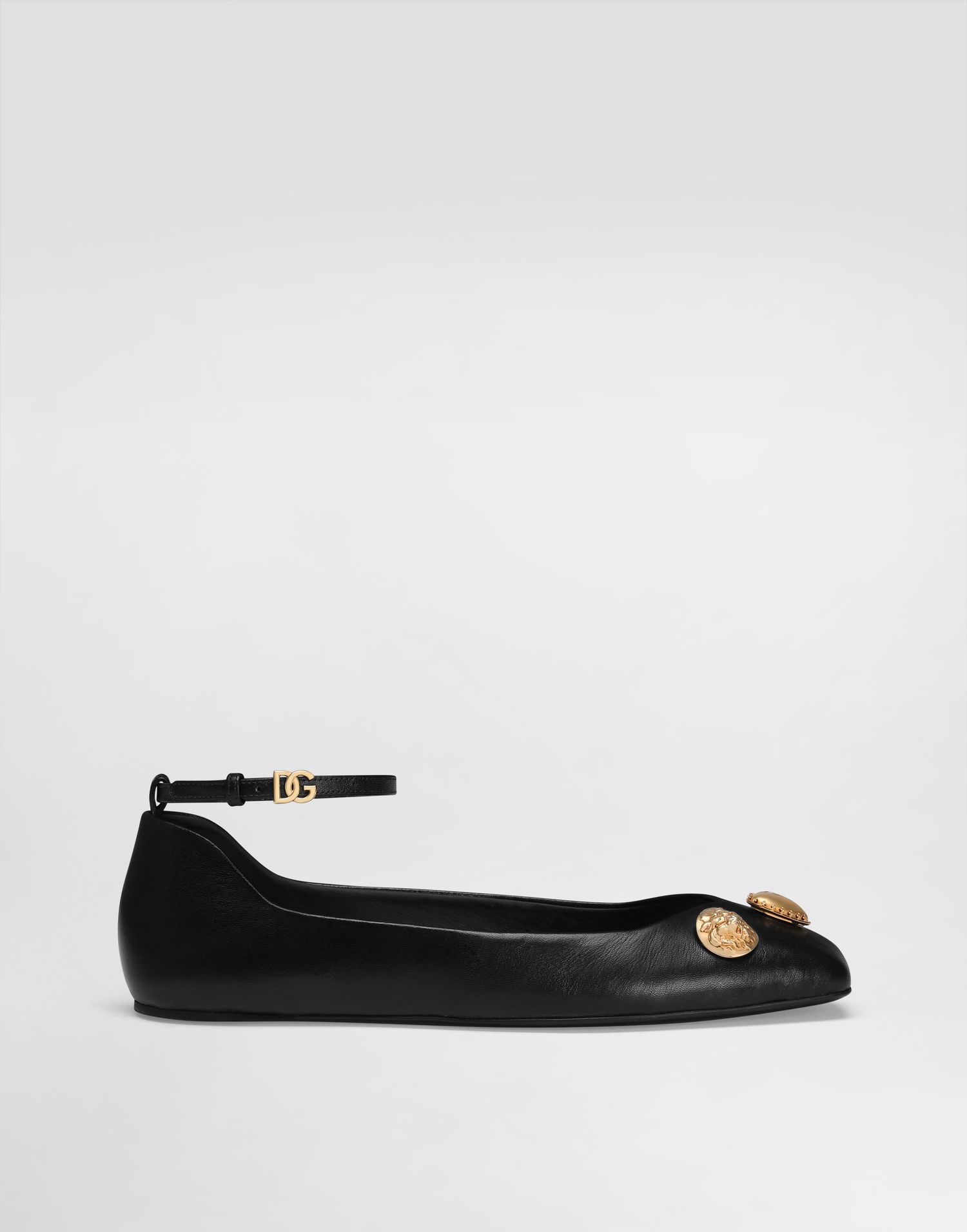 Аксесуари Dolce & Gabbana Dolce & Gabbana Leather Ballet Flats with Embroidered Detail чорний | CB0269AO03380999, 0