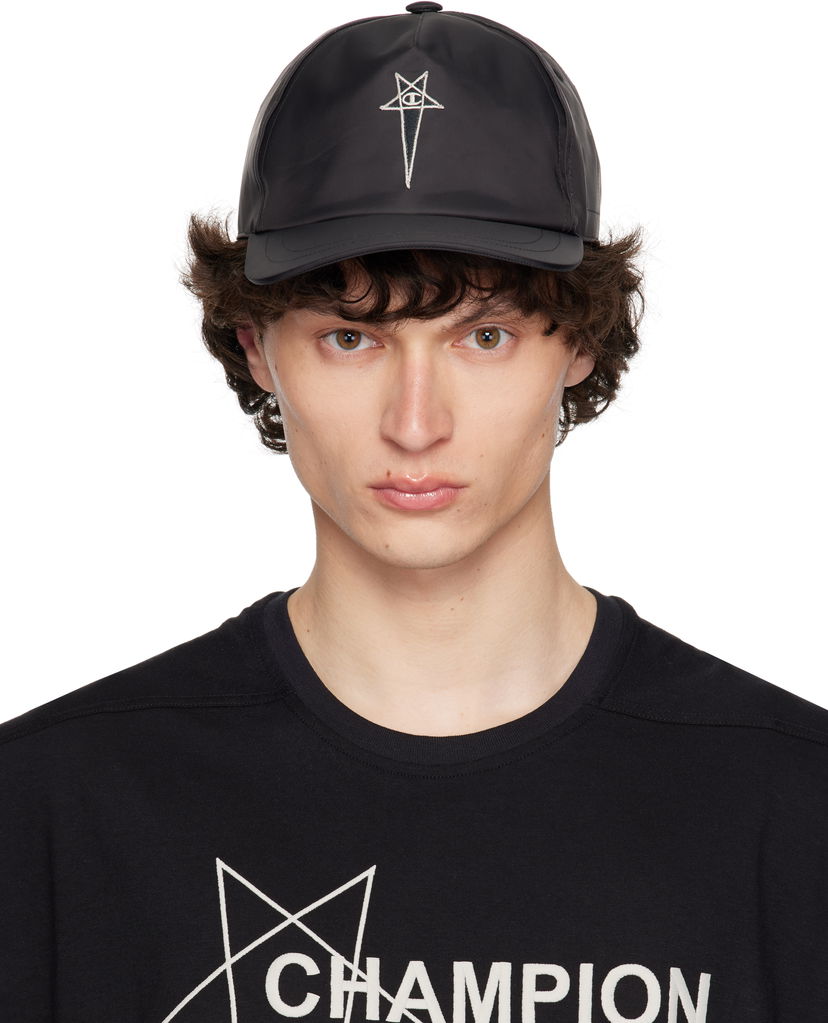 Кепка Rick Owens Rick Owens Champion Edition Baseball Cap чорний | CM01E6201 CHNY NYLON