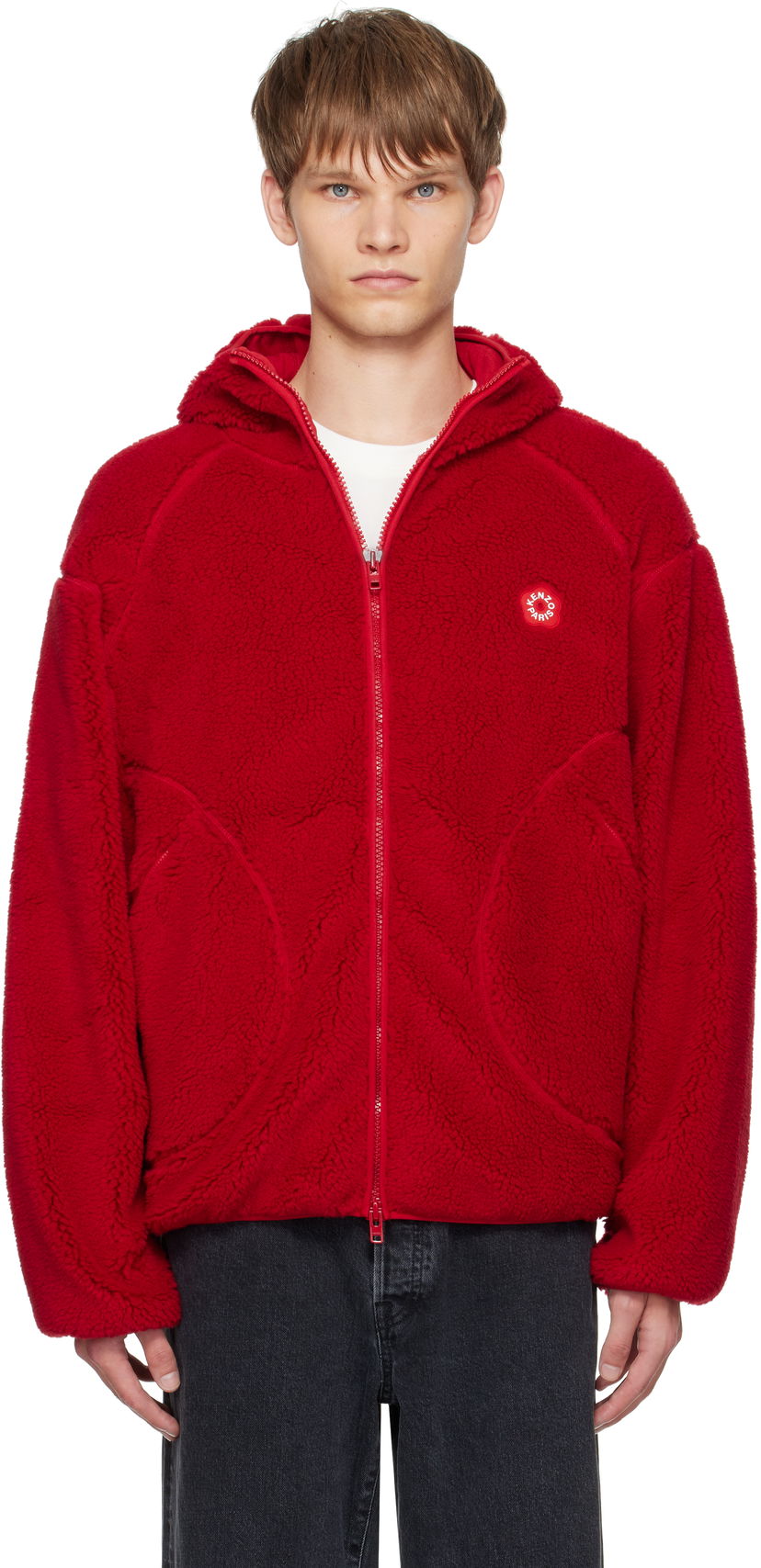Куртка KENZO Kenzo Paris 'Boke Flower 2.0' Fleece Zip-Up Hoodie Червоний | FF65BL5504FP