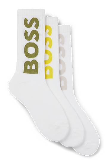 Шкарпетки BOSS Three-Pack of Short Logo Socks білий | 50524259
