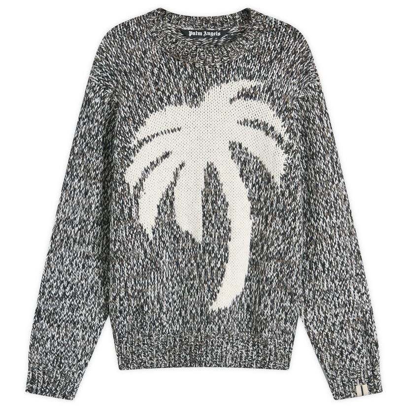 Cветр Palm Angels Melange Palm Knit Сірий | PMHE066F24KNI0010803