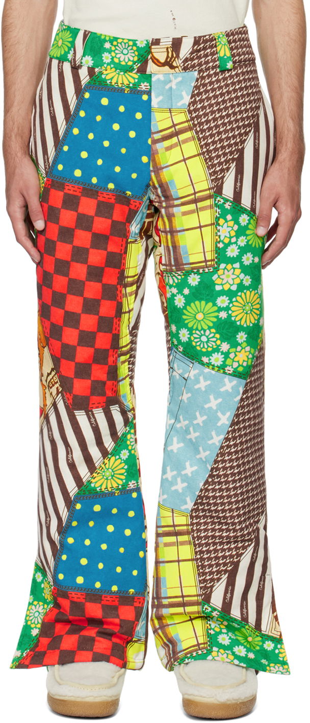 Штани ERL Patchwork Print Flare Trousers Різнокольоровий | ERL07P006