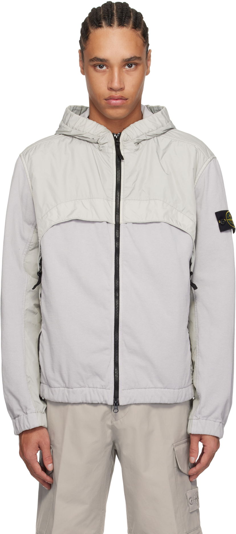 Вітровка Stone Island Stone Island Crinkle Reps R-NY Hooded Jacket Сірий | K1S15 4100041 S0A23