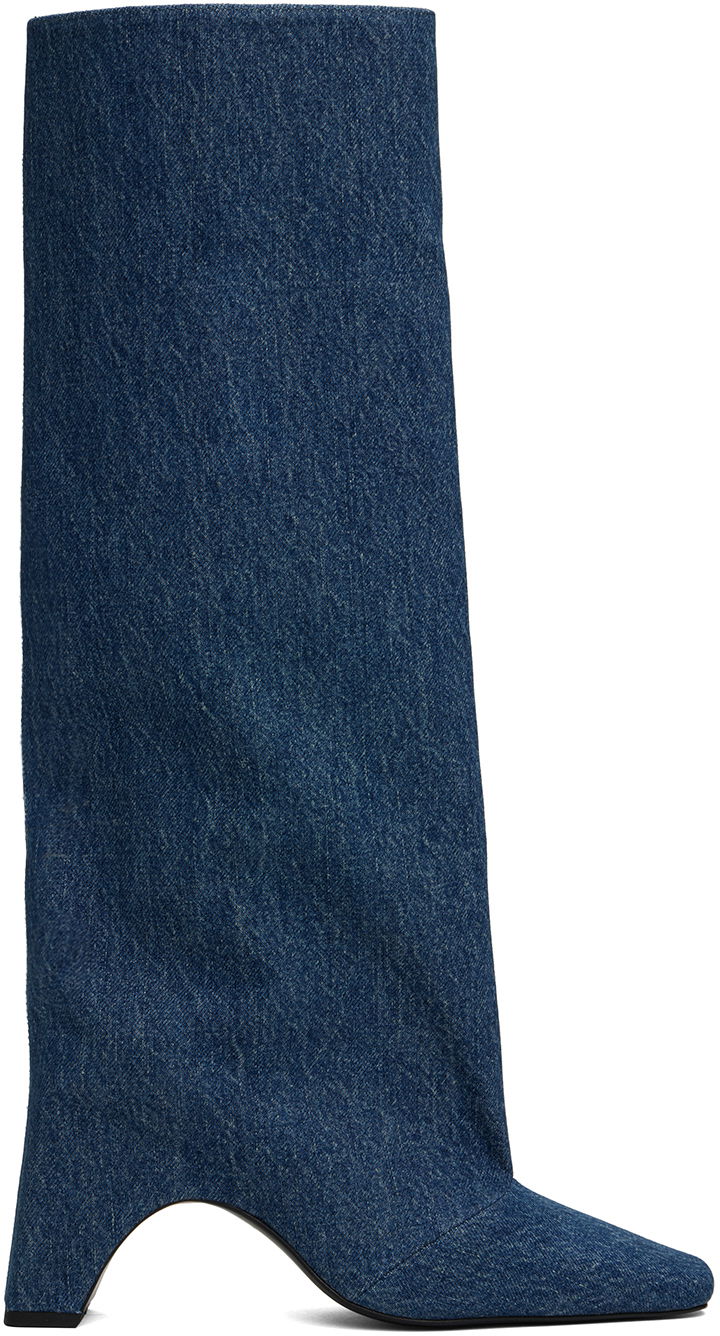 Кросівки та взуття Coperni Tall Denim Boots Синій | COPSH03252