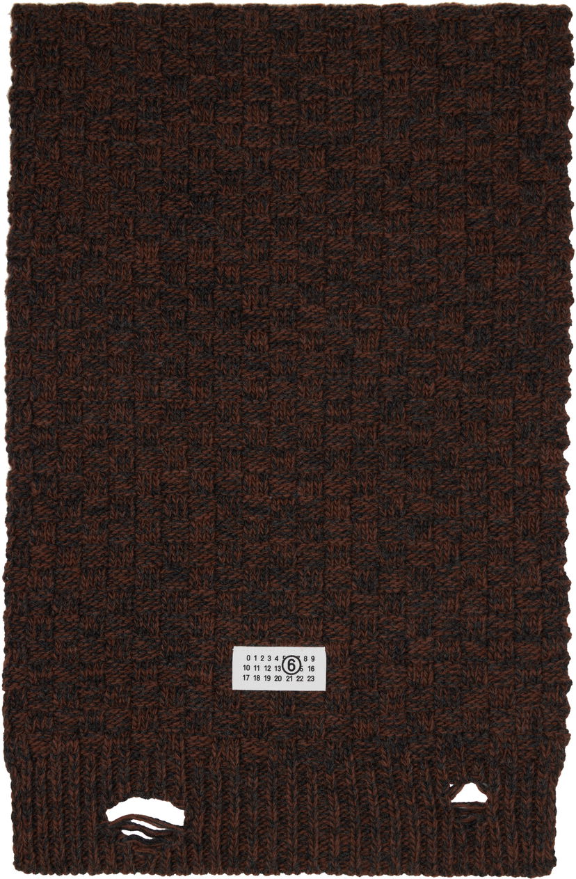 Шарф Maison Margiela MM6 Maison Margiela Brown Distressed Scarf Коричневий | SH2TE0005 M13174