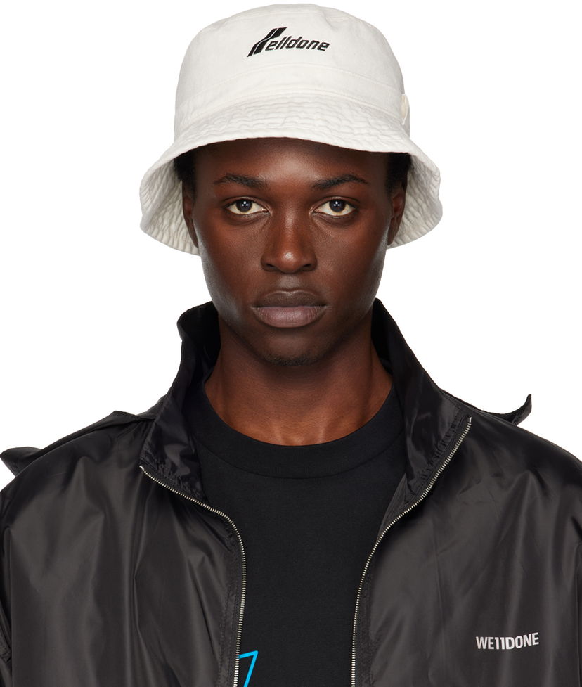 Капелюх We11done We11done Washed WD Logo Bucket Hat білий | WD-AH3-22-426-U-WH