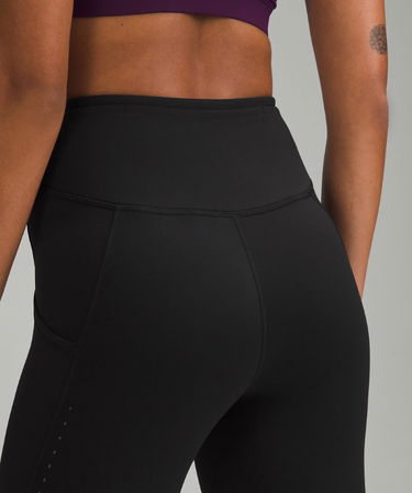 Легінси lululemon Fast and Free High-Waisted Fleece Pockets Leggings 71 cm Size 10 чорний | prod11530529, 4