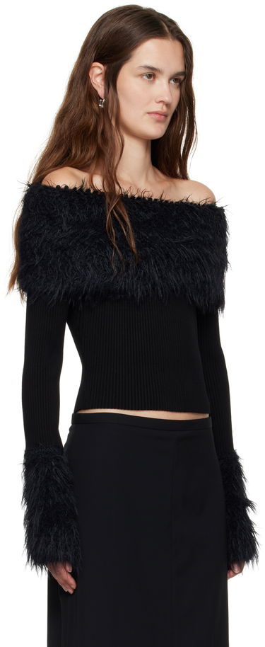 Cветр Jean Paul Gaultier Jean Paul Gaultier Ribbed Off-The-Shoulder Sweater чорний | 25/03-W-PO018-K005-00, 1