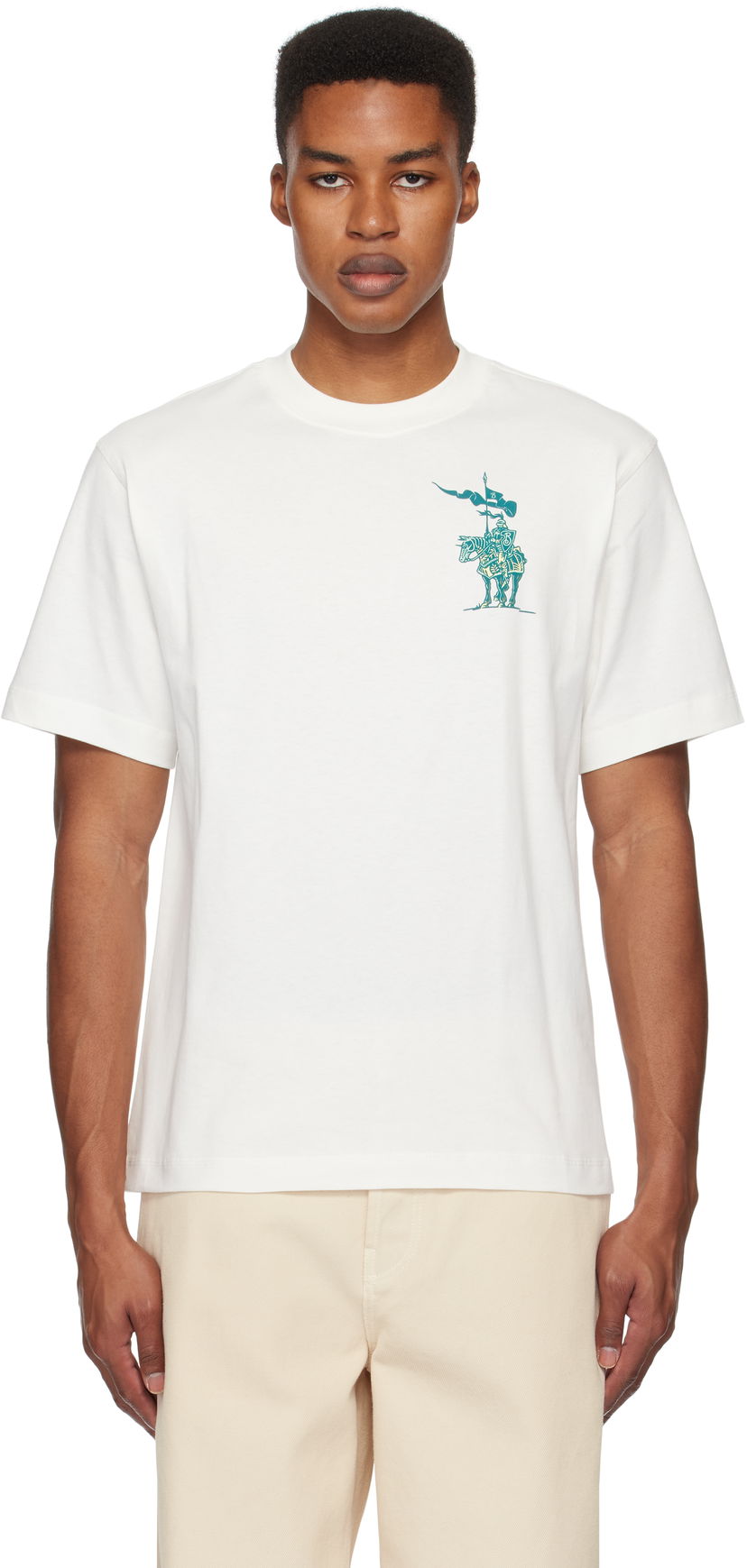 Футболка Burberry Cotton T-Shirt With Print білий | 8102451